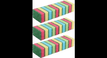 Dirt Devil schuursponsjes - 60x - gekleurd - huishoud/schoonmaak/afwas