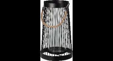 Kandelaar - zwart - kaarsenhouder - lantaarn - metaal - kandelaar zwart - woondecoratie - tuin - verlichting