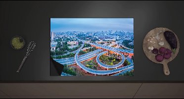 Inductie Beschermer - Kruisingen van Wegdek in China - 70x52 cm - 2 mm Dik - Inductieplaat Beschermer met zwarte kern