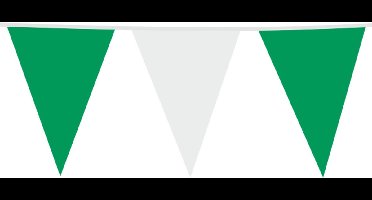 Giga Vlaggenlijn Groen/Wit 30x45cm 10m - Vlaggen XL Groot thema feest festival