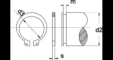 Borgring 82x2,5mm voor As - 75 stuks