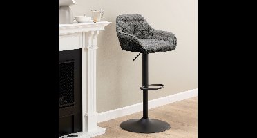 2x Sohome Draaibare Barkruk Otto Bouclé - Antraciet (zithoogte 63-84cm)