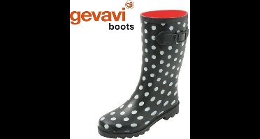 Gevavi Boots - Stip dameslaars rubber zwart - maat 42 - outlet