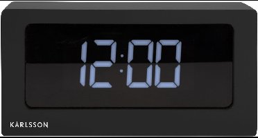 Karlsson Tafelklok Boxed - LED - Zwart - 25x7x12,5cm - Scandinavisch,Modern