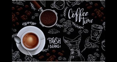 Wandbord Dranken Koffie - Coffee Time Fresh Beans