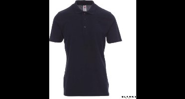 Payper Rome: Katoenen Piquet Polo Shirt Heren met Korte Mouwen en Parelmoer Knopen - Marine Blauw - 3XL