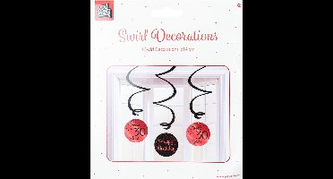 Swirl decorations rose/black - 30