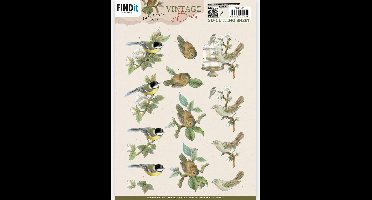 3D knipvel - Jeanine's Art - Vintage Birds - Birdcage