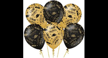 Paperdreams Geslaagd thema party Ballonnen - 24x - zwart/goud - You did it