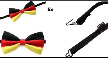 6x Luxe Vlinderstrik Duitse vlag - Strik verstelbaar - Landen Duitsland festival thema feest party