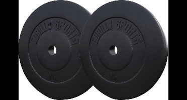 Gorilla Sports Halterschijven Set 20 kg - Kunststof - 30 mm - 2 x 10 kg - Gewichten
