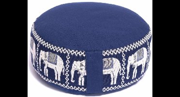 Meditatiekussen rond patroon olifant indigo – Yogi & Yogini