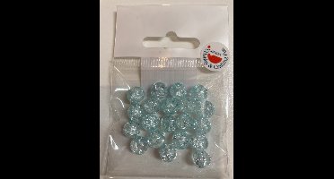 Hobby & Crafting Fun Sparkle glass beads - Jeans blue 8mm - 20pcs