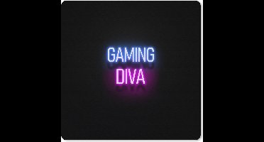 Muismat XXL 50x50 cm - Bureau onderlegger - Bureau mat Gaming - Quotes - Neon - Gaming diva - Vrouwen - Bureaumat - Gaming mousepad xl - Bureaulegger groot - Computer deskmat - Geschikt voor Gaming Muis en Gaming PC set-up