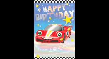 Depesche - Kinderkaart met de tekst "Happy Birthday - En een superstart van ..." - mot. 043
