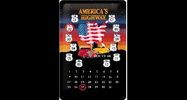 metalen kalender America`s highway 20x30 cm