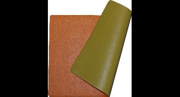 Wicotex - Placemats - Placemat Kunstleer Oranje - Pistache Moon - Dubbelzijdig 12 stuks