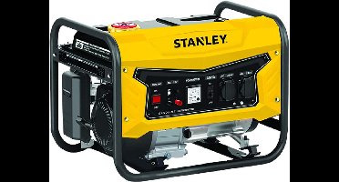 Stanley Generator 2400 W 4-takt motor 6,5 PS 196 cm3 tank 15 l spanningsregelaar AVR stopcontacten 2 x 230 V
