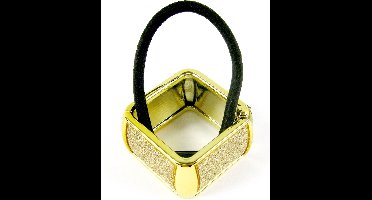 Staartklem glitter goud vierkant