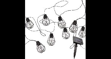 Lichtsnoer buiten - Solar lichtslinger Freya - Lichtsnoer met 10 warm witte led lampen - Tuinverlichting op zonne-energie
