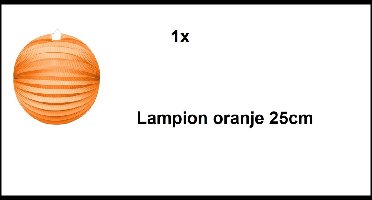 Lampion oranje 25cm - festival thema feest verjaardag party papier BBQ strand licht fun