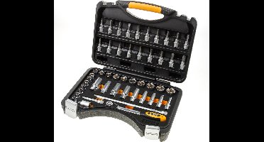 IRONSIDE 49-delige Doppenset chroom 3/8" | In stevige kunststof koffer | Complete gereedschapset voor klussen