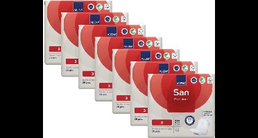 ABENA San 3, 196x Absorberende Inlegger, Karton, te Dragen in aansluitend Ondergoed- Voor Lichte tot Matige Urineverlies - Absorptie 500 ml, rood