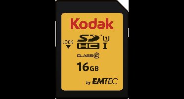 Kodak Premium Performance 580X® 16GB SDHC-kaart - Full HD - UHS-I U1 - Class 10 - V10 - SDHC Geheugenkaart
