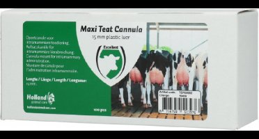 Holland Animal Care Maxi Teat cannula - Wegwerpspuit - 15 mm - Plastic canule - 100 stuks
