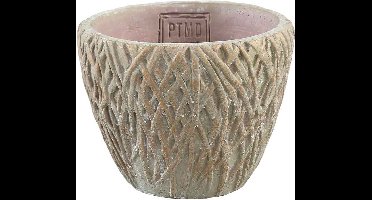 PTMD Eline Ronde Bloempot - H11 x Ø14 cm - Cement - Geel