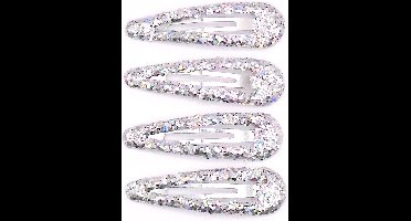 Klik-klak haarspeldjes zilver glitter