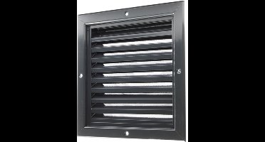 NEDCO gevelrooster 200 x 200 mm - Aluminium - Vaste lamellen - Antraciet