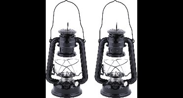 Fancy Flames Lantaarn - 4x stuks - zwart - - 11,7x15,7x24 cm - windlicht