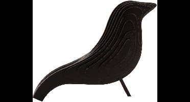Present Time Ornament Silouette Bird - Zwart - 26x9x21,5cm - Scandinavisch,Modern