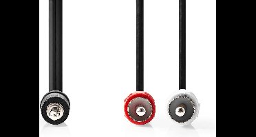 Nedis Stereo-Audiokabel - 3,5 mm Male - 2x RCA Male - Vernikkeld - 2.00 m - Rond - Zwart - Label