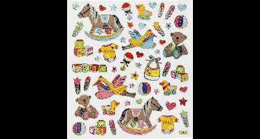 Baby Geboorte Stickers - Babyshower StickerStickervel - DIY-Feestdecoratie - Creatieve-Plakstickers - 15x16,5 cm - Baby-Thema - 1 Stickervel