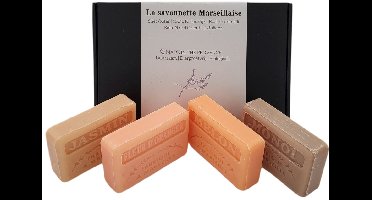 Zeep brievenbuscadeau: Monoi, Meloen, Sinaasappelbloesem, Jasmijn savon de marseille zepen - cadeau voor vrouw