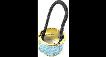 Staartklem glitter blauw rond