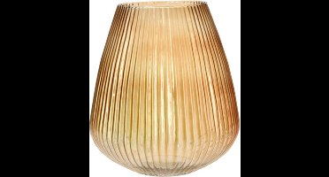 Excellent Houseware glazen vaas / bloemen vazen - amber goud - 25 x 37 cm