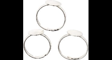 Ring voor de vinger, verzilverd, 15stuk/ 1 doos