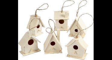 Vogelhuis, H: 7 cm, 6 stuk/ 1 doos