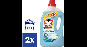 Omino Bianco Nature Fresh Vloeibaar Wasmiddel - 2 x 2 l (80 Wasbeurten)