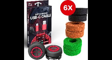 ProFPS Mega Pack geschikt voor PlayStation 5 (PS5) Controller - Precision Rings + Thumbsticks Concave + USB C Kabel Oplader - eSports Gaming Accessoires