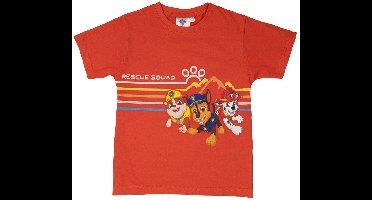 Paw Patrol T-Shirt - Korte Mouw - Rood - Maat 98/104