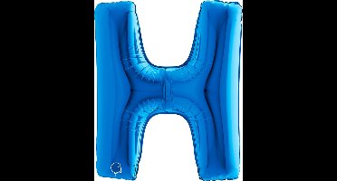 Folieballon 100cm letter H blauw