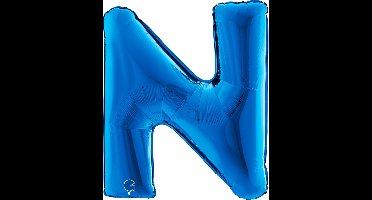 Folieballon 100cm letter N blauw