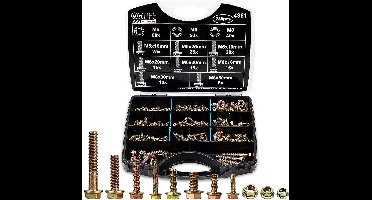 CCLIFE - Set Flensschroeven en Moeren - Zeskantschroeven - Assortiment met Volledige Schroefdraad - 280 Stuks - M5 M6 - M8 - DIN 6921 - DIN 6923