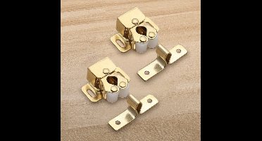 TLVX Meubel Kast Deur Vastzetter Goud 2 sets / Deurklem / Kastklem / Deurstopper / Deurstop Goud / Meubel klem / Meubelbeslag / Deur dichter / Kastdeur vanger / Buffer / Deurklem / Deuroplossing / Magneet vervanger deur / (2 sets)