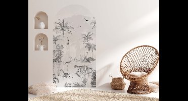 ZELFKLEVENDE BEHANG BOOG STICKER - WILDLIFE'S PLAYGROUND ZWART/WIT