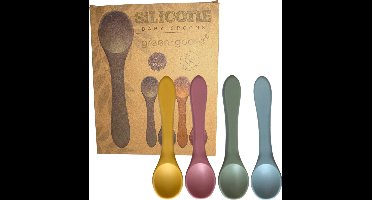 green-goose® Baby Lepel Set | 4 Stuks Babylepel | Flexibel Duurzaaam Siliconen | BPA vrij